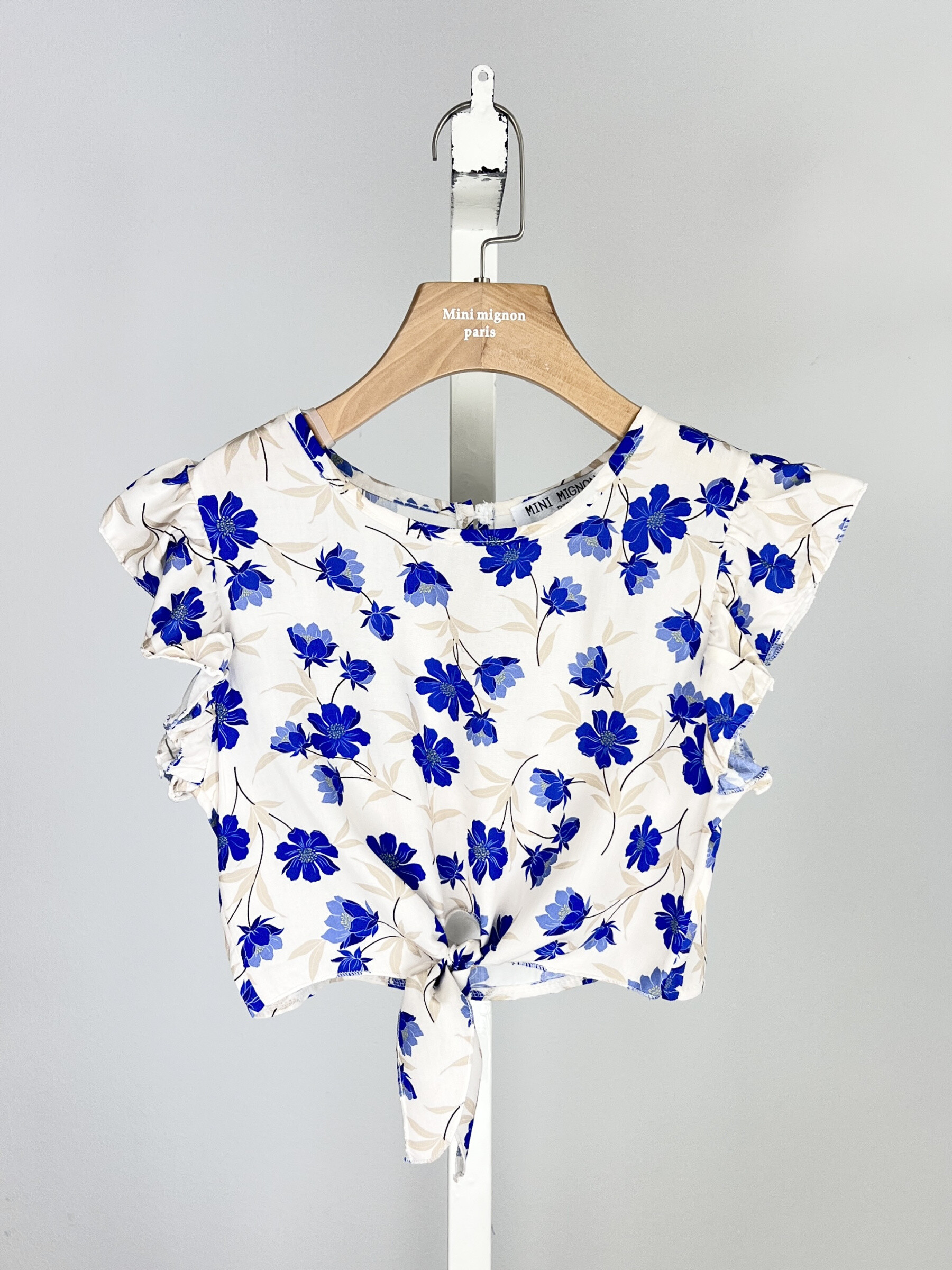 Grossiste Mini Mignon Paris - Top à nouer fleuri pour fille