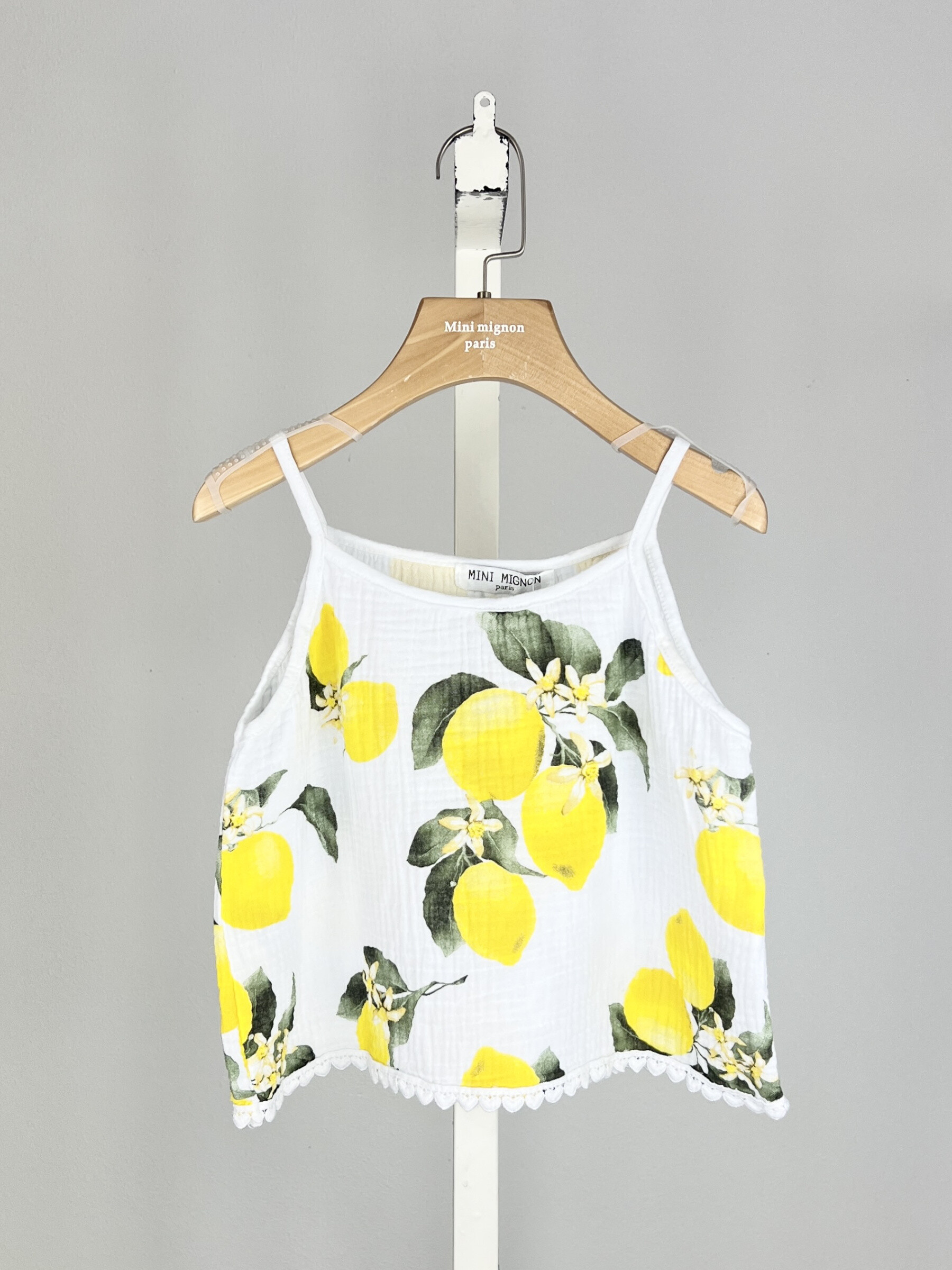 Grossiste Mini Mignon Paris - Top en gaze de coton imprimé pour fille