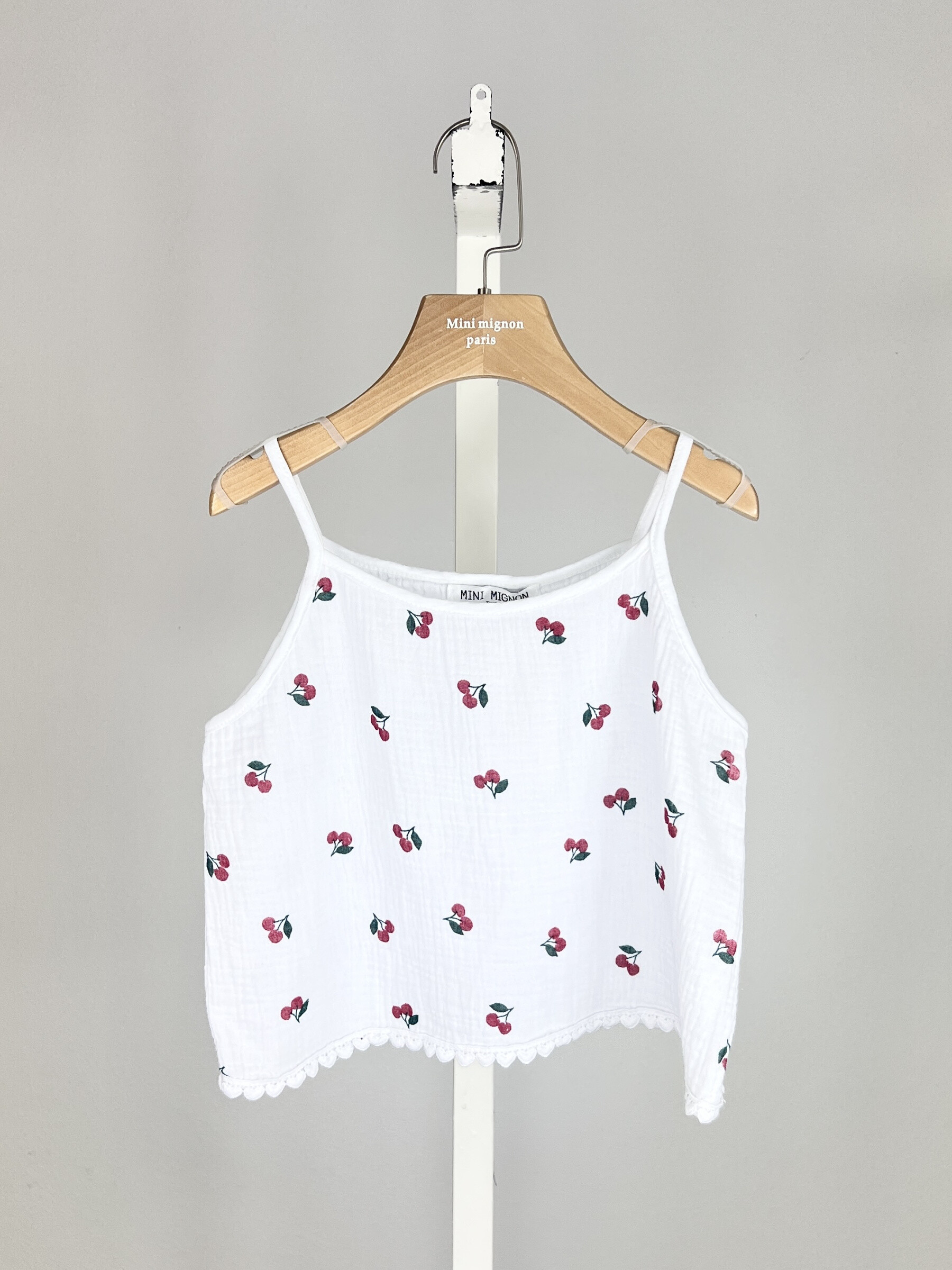Großhändler Mini Mignon Paris - Top in gedruckten Baumwollgaze für Mädchen