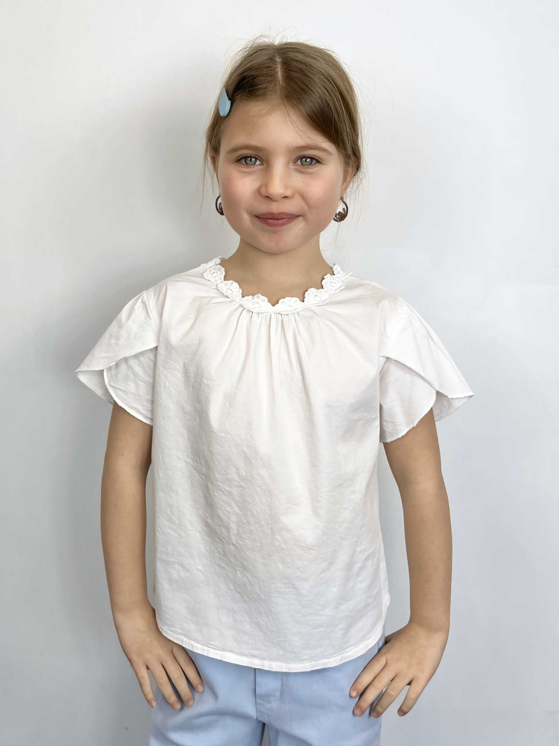Großhändler Mini Mignon Paris - Von Blumen inspiriertes Baumwolloberteil für Mädchen