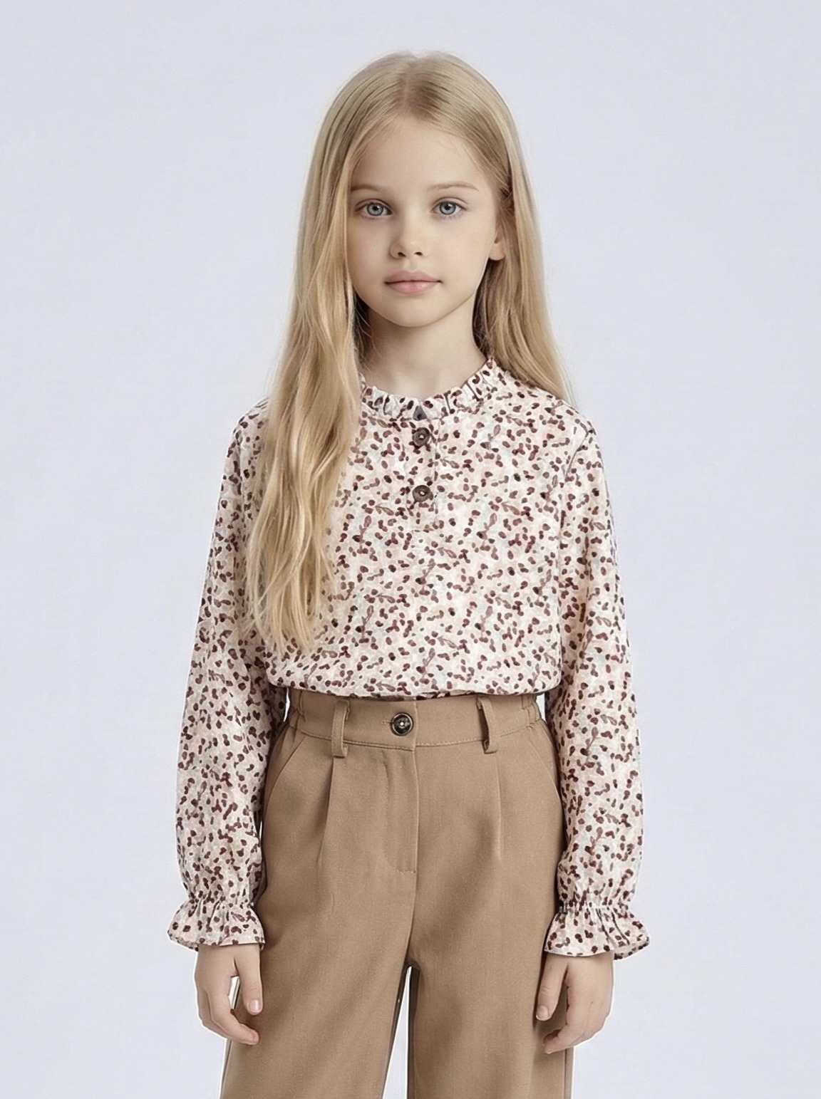 Wholesaler Mini Mignon Paris - Girls' long-sleeve floral liberty top