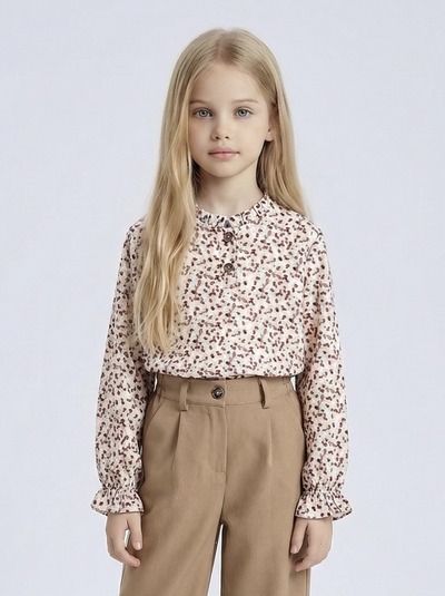 Wholesaler Mini Mignon Paris - Girls' long-sleeve floral liberty top Wholesaler Mini Mignon Paris - Girls' long-sleeve floral liberty top
