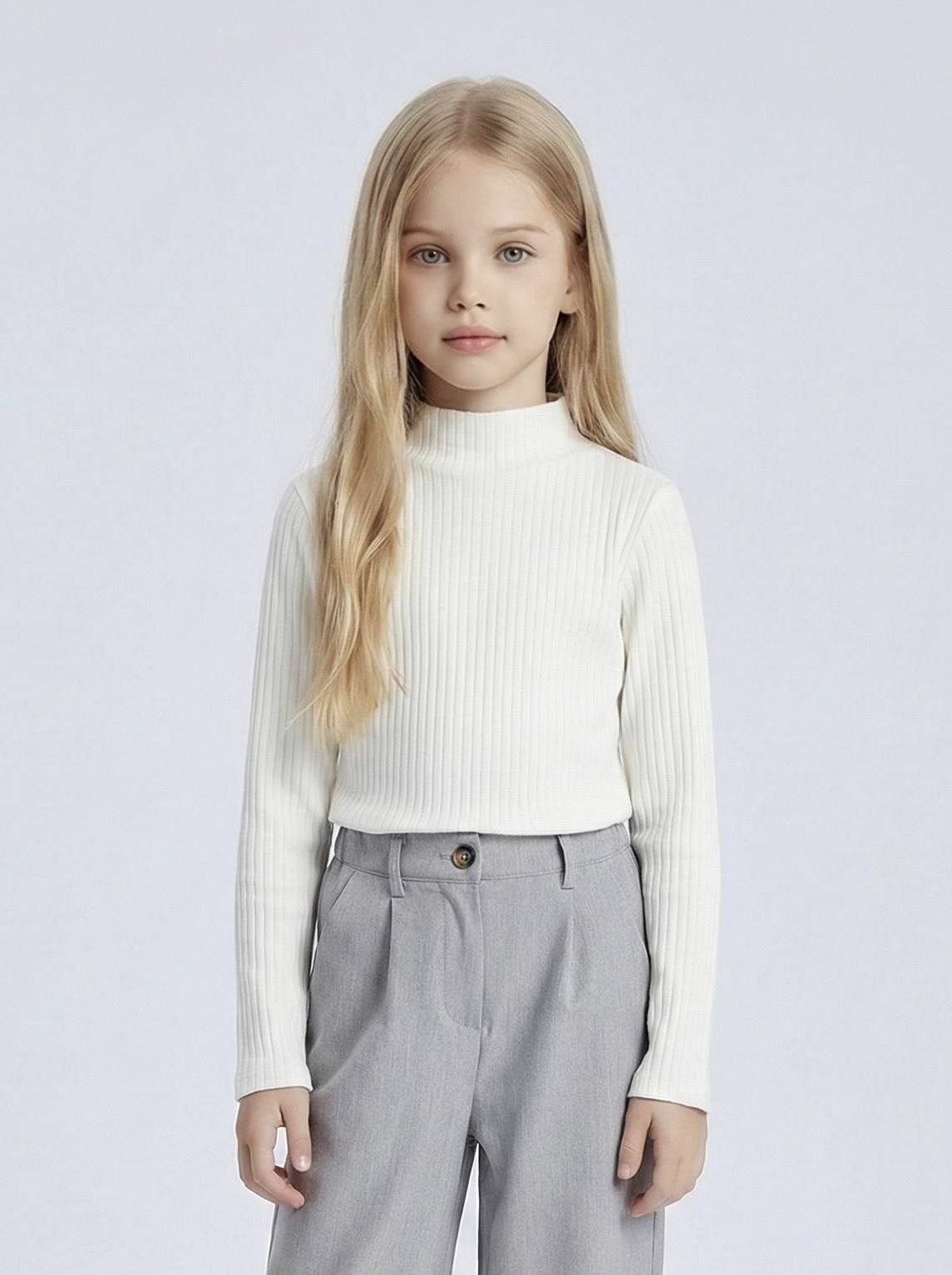 Mayorista Mini Mignon Paris - Suéter de punto fino acanalado suave para niña