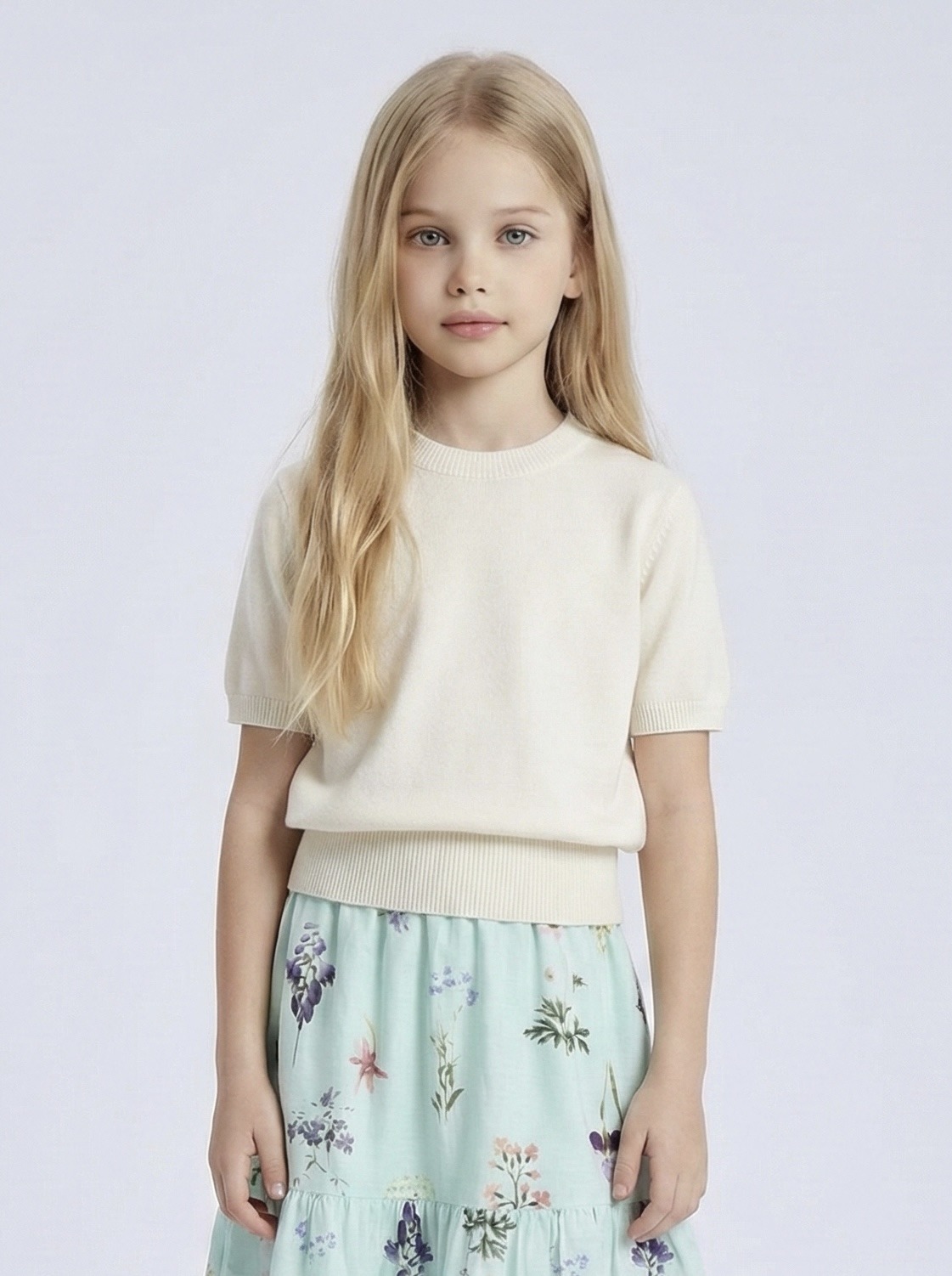 Mayorista Mini Mignon Paris - Suéter ligero de manga corta para niña