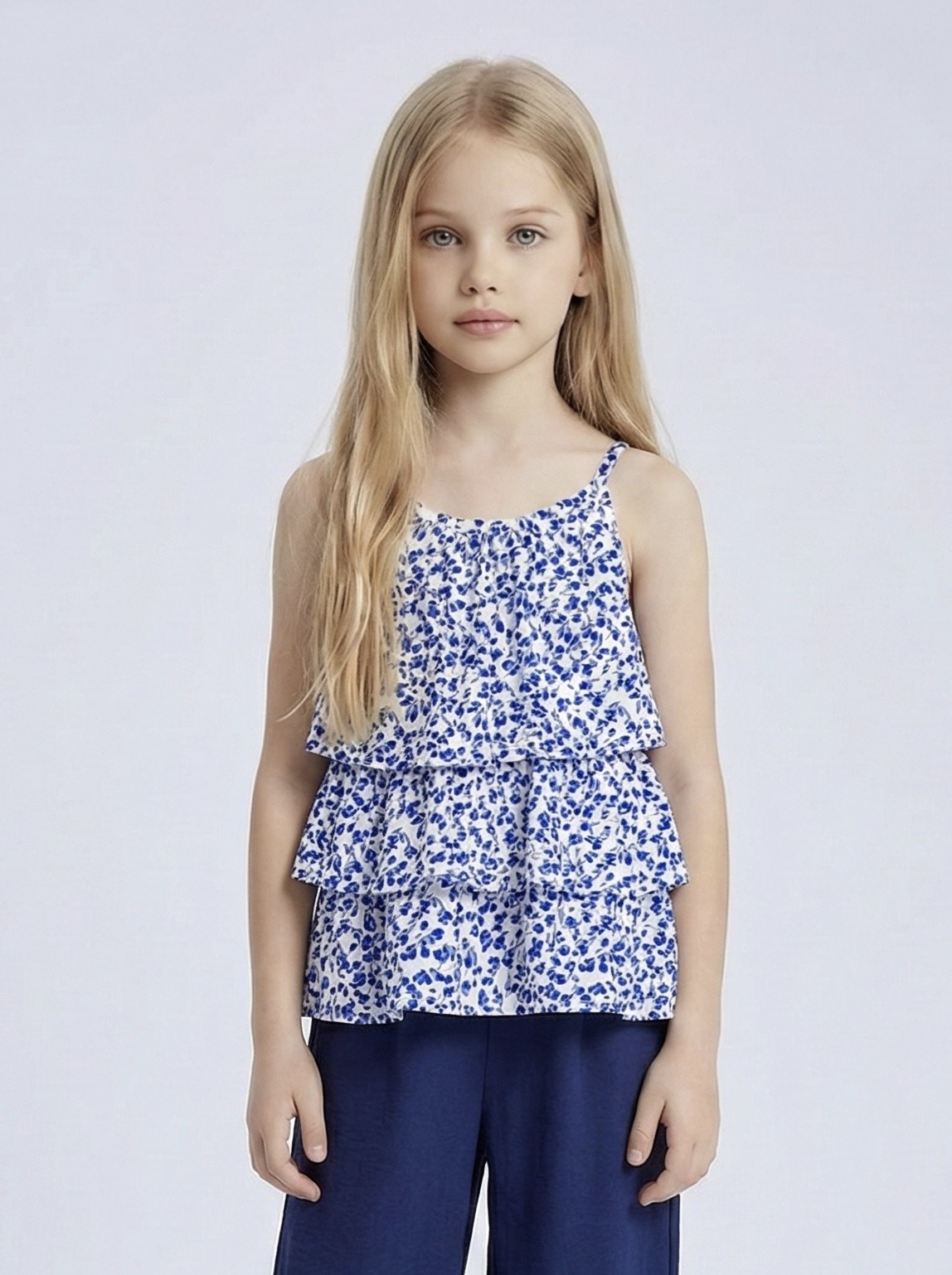 Grossiste Mini Mignon Paris - Top fleuri liberty à volants pour fille