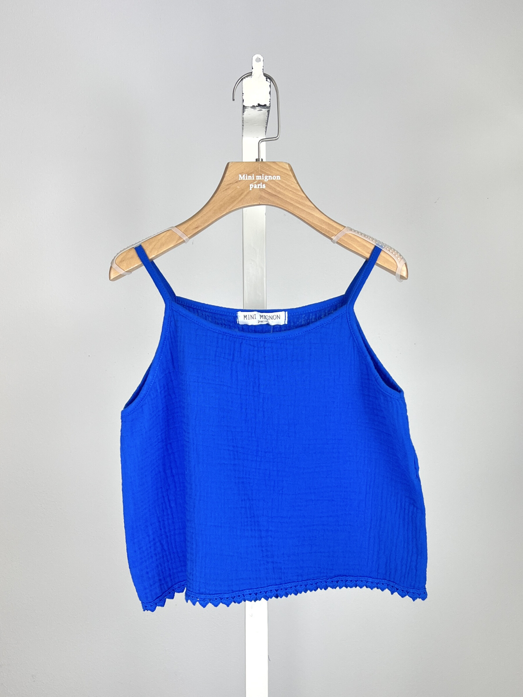 Grossiste Mini Mignon Paris - Top en gaze de coton avec liseré cœur pour fille