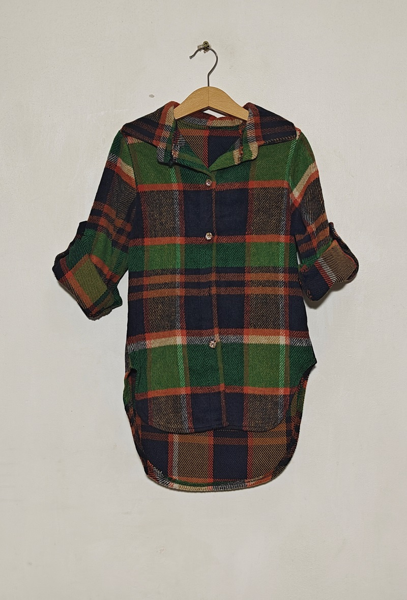 Wholesaler Mini Pomme - girl's wool check shirt