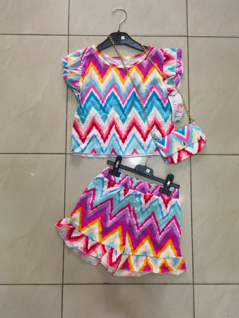 Mayorista Mini Pomme - conjunto estampado con bolsa
