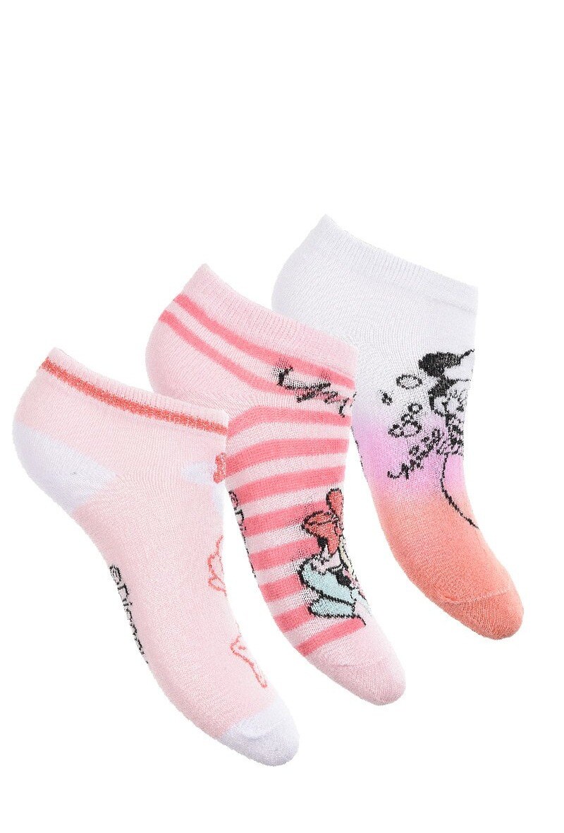 Grossiste Minnie - Pack 3 chaussettes basses minnie 55%co 25%pe