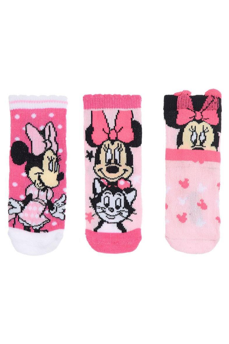 Grossiste Minnie - Pack de 3 Chausettes Minnie 70%co 23%pe