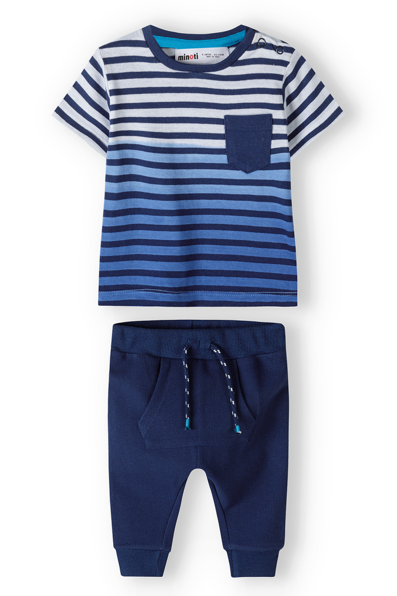 Grossiste Minoti - Ensemble marinière t-shirt + bas de jogging bébé garçon (CATCH 3) MINOTI