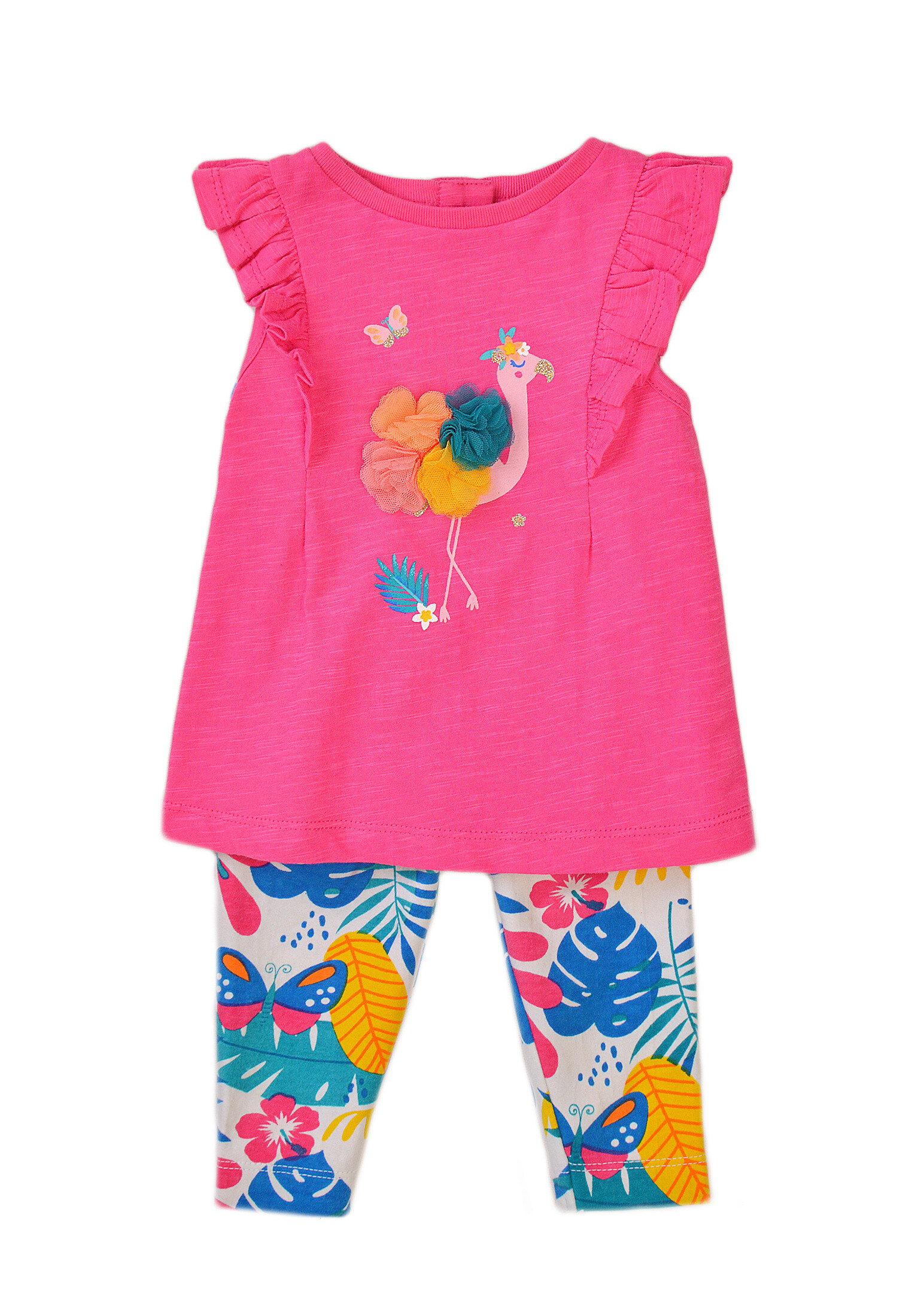 Grossiste Minoti - ENSEMBLE 2 PCS T-SHIRT À VOLANTS+LEGGING IMPRIMÉ (FRILL 4) 12M*3Y MINOTI