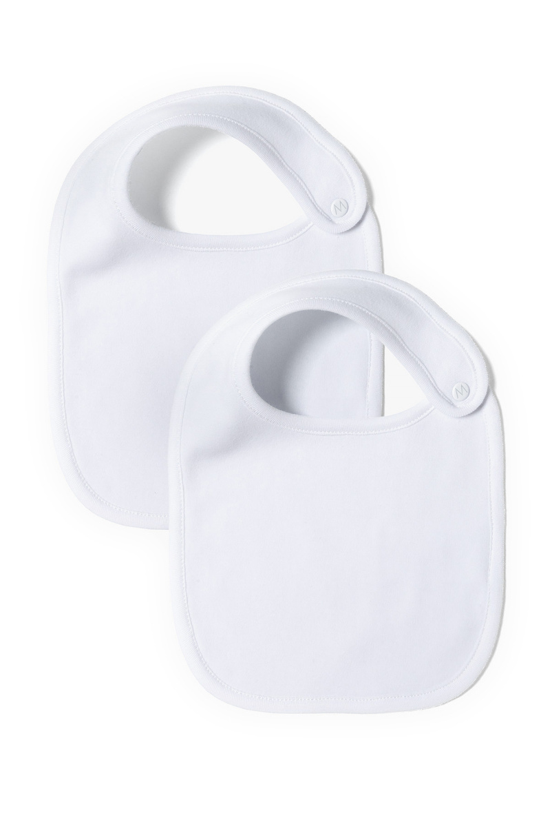 Großhändler Minoti - Set mit 2 weißen UNISEX-Lätzchen (13BABYBASIC 4) MINOTI