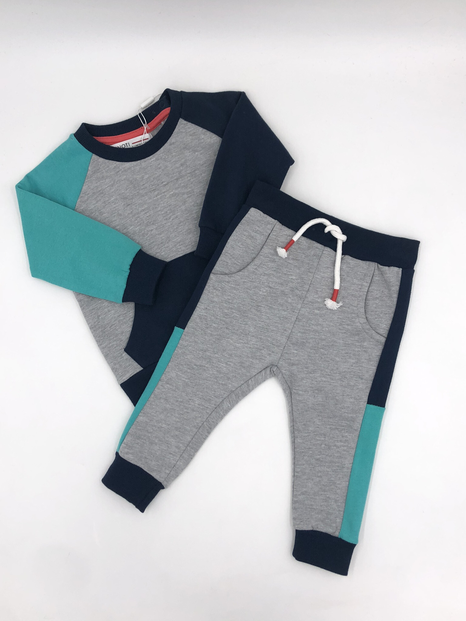 Wholesaler Minoti - 2PC FLEECE SWEATSHIRT & JOGGER SET (SPIKE 2) 0*12M MINOTI