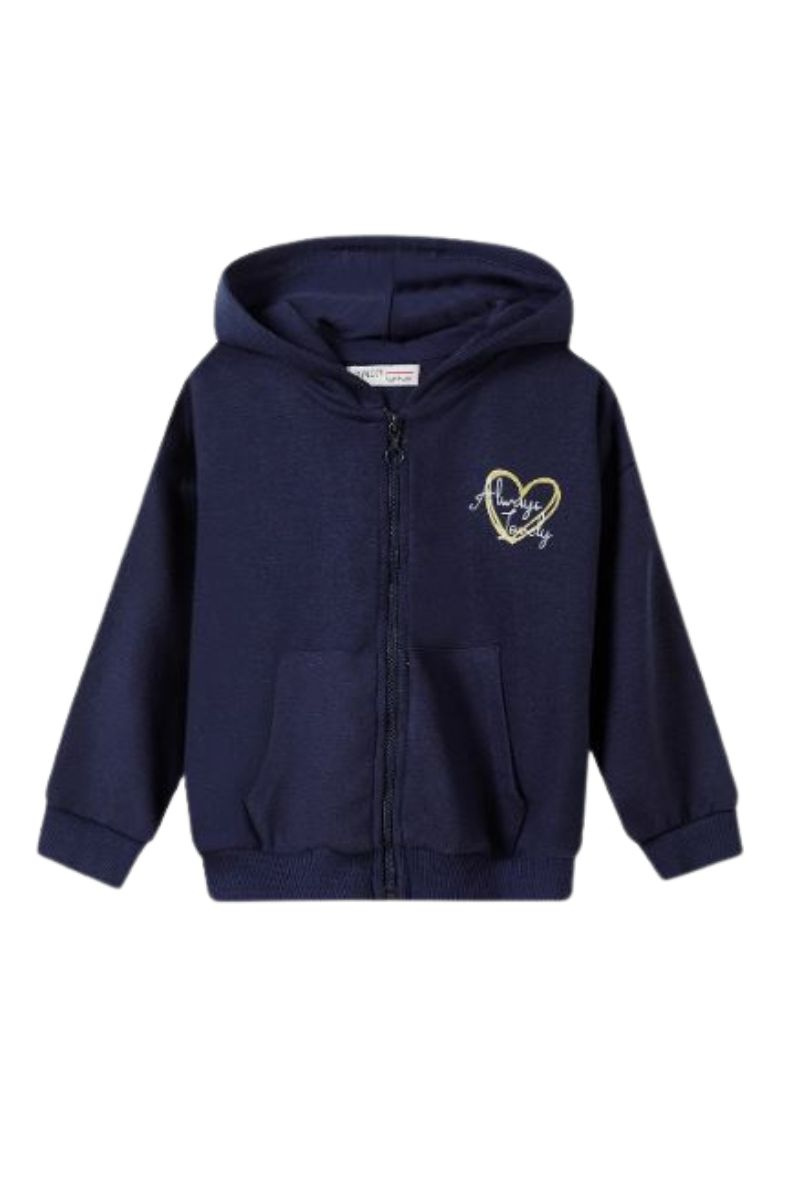Wholesaler Minoti - girls navy basic fleece zip thru
