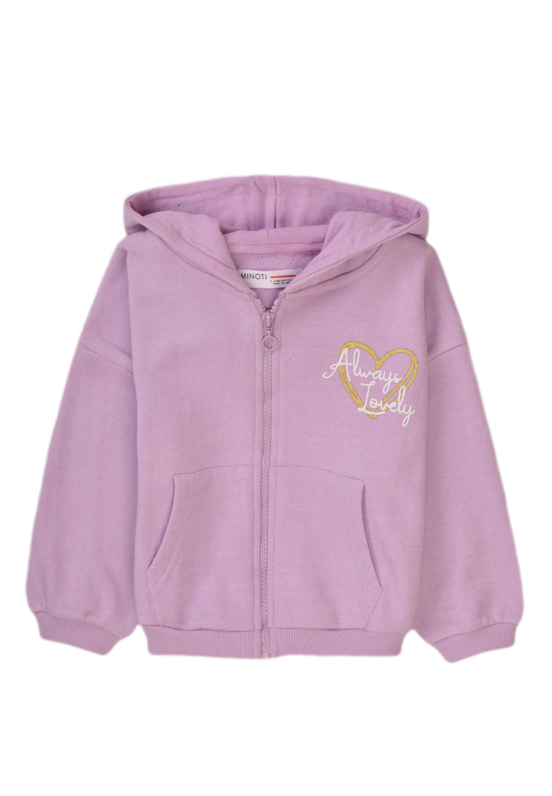 Wholesaler Minoti - girls lilac basic fleece zip thru