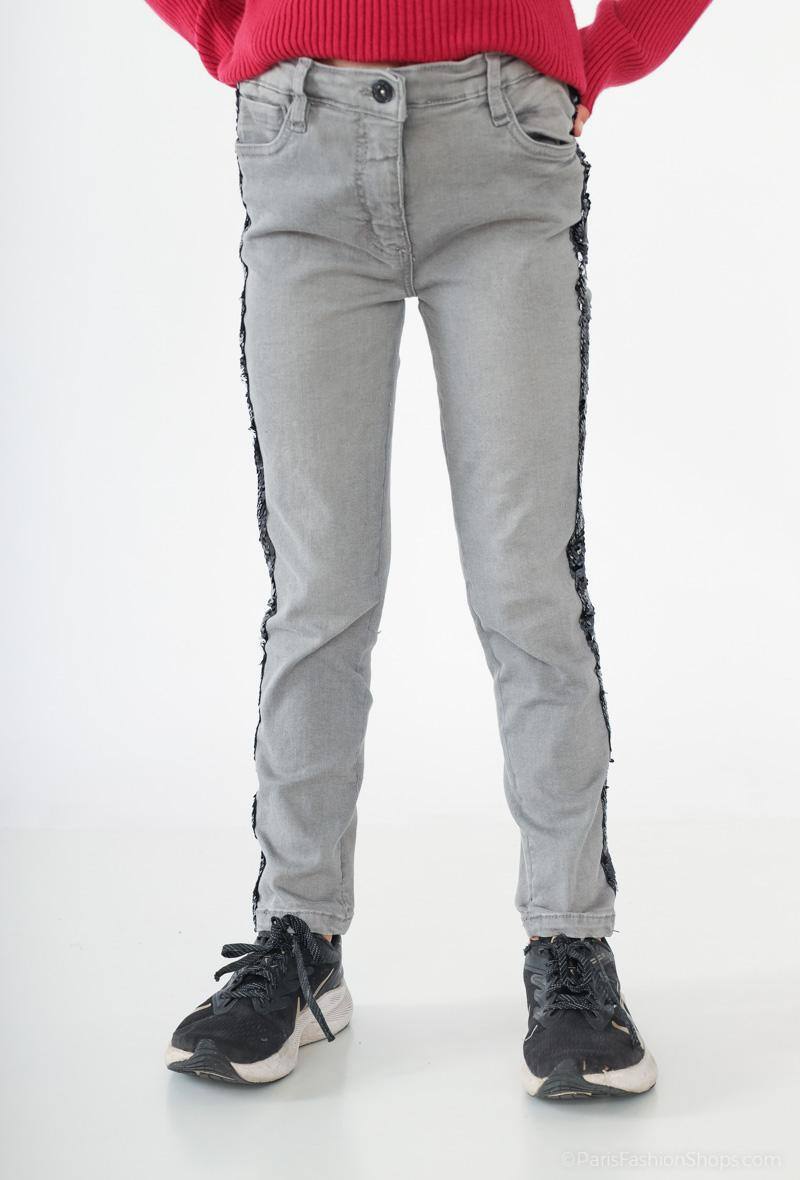 Grossiste Minoti - Jean gris bandesequin cote MINOTI (ZEBRA 7)