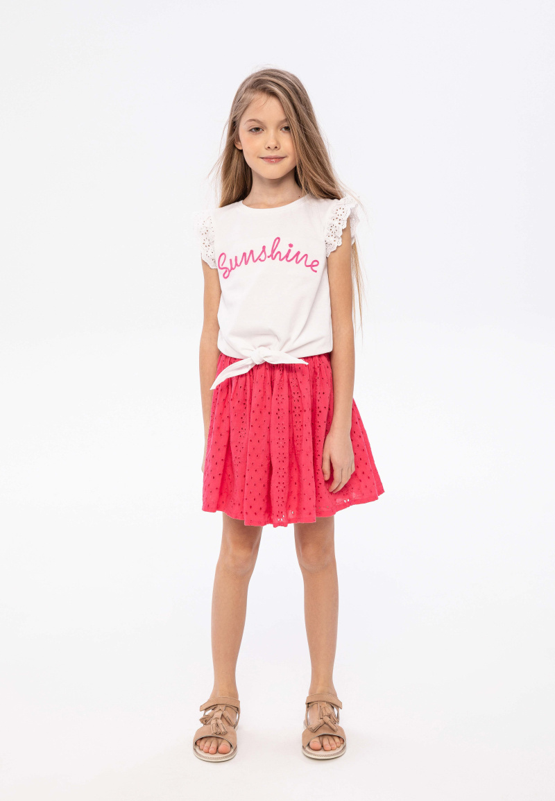 Mayorista Minoti - Falda corta con bordado inglés (BAY 6) MINOTI