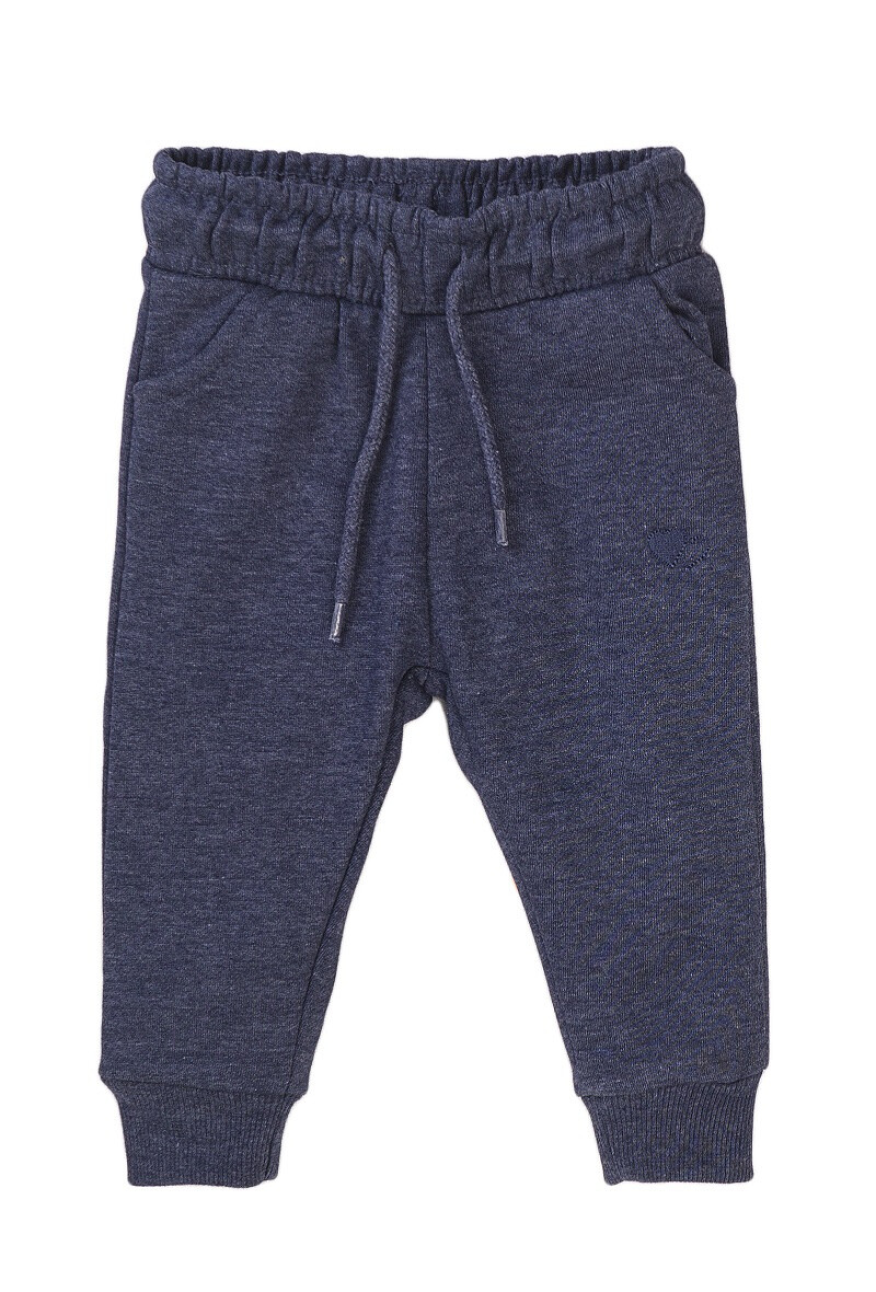 Grossiste Minoti - JOGGING DE BASE CHINÉ BLEU MARINE AVEC BRODERIE (6EMBJOG 10) MINOTI 3*8Y