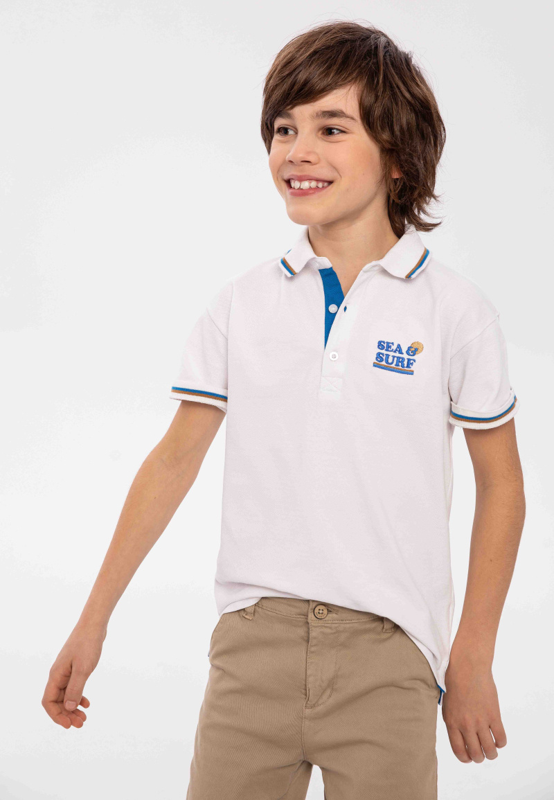 Großhändler Minoti - Schlichtes weißes Poloshirt (NEHMEN SIE 3) MINOTI