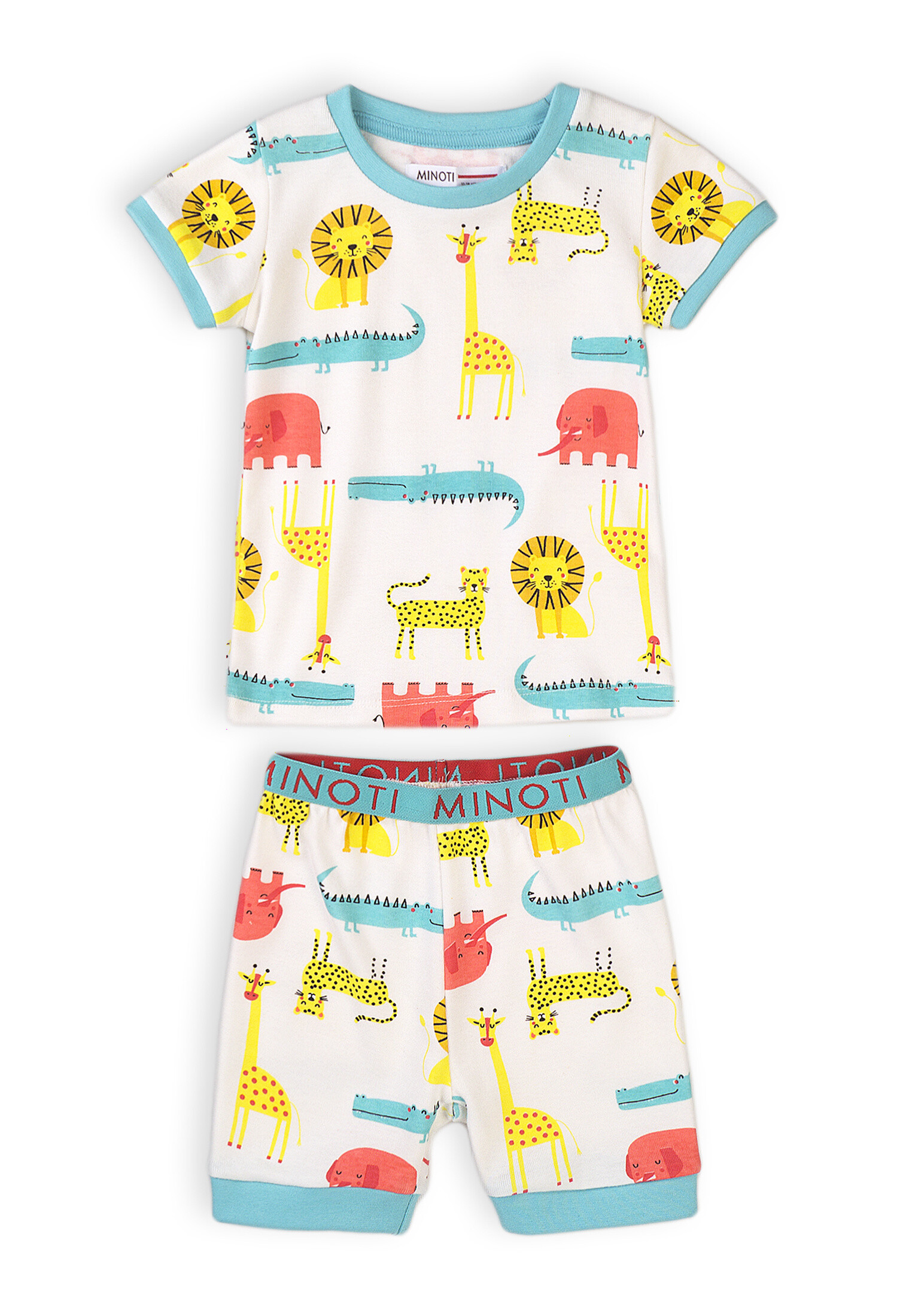 Grossiste Minoti - ENSEMBLE PYJAMA COURT 2 PIÈCES ANIMAUX GARÇON (TB PYJA 7) 12M*3Y MINOTI