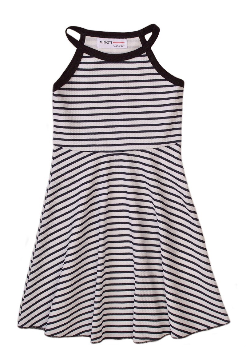 Grossiste Minoti - Robe à rayures texturées Noir 2 MINOTI F3/8ans