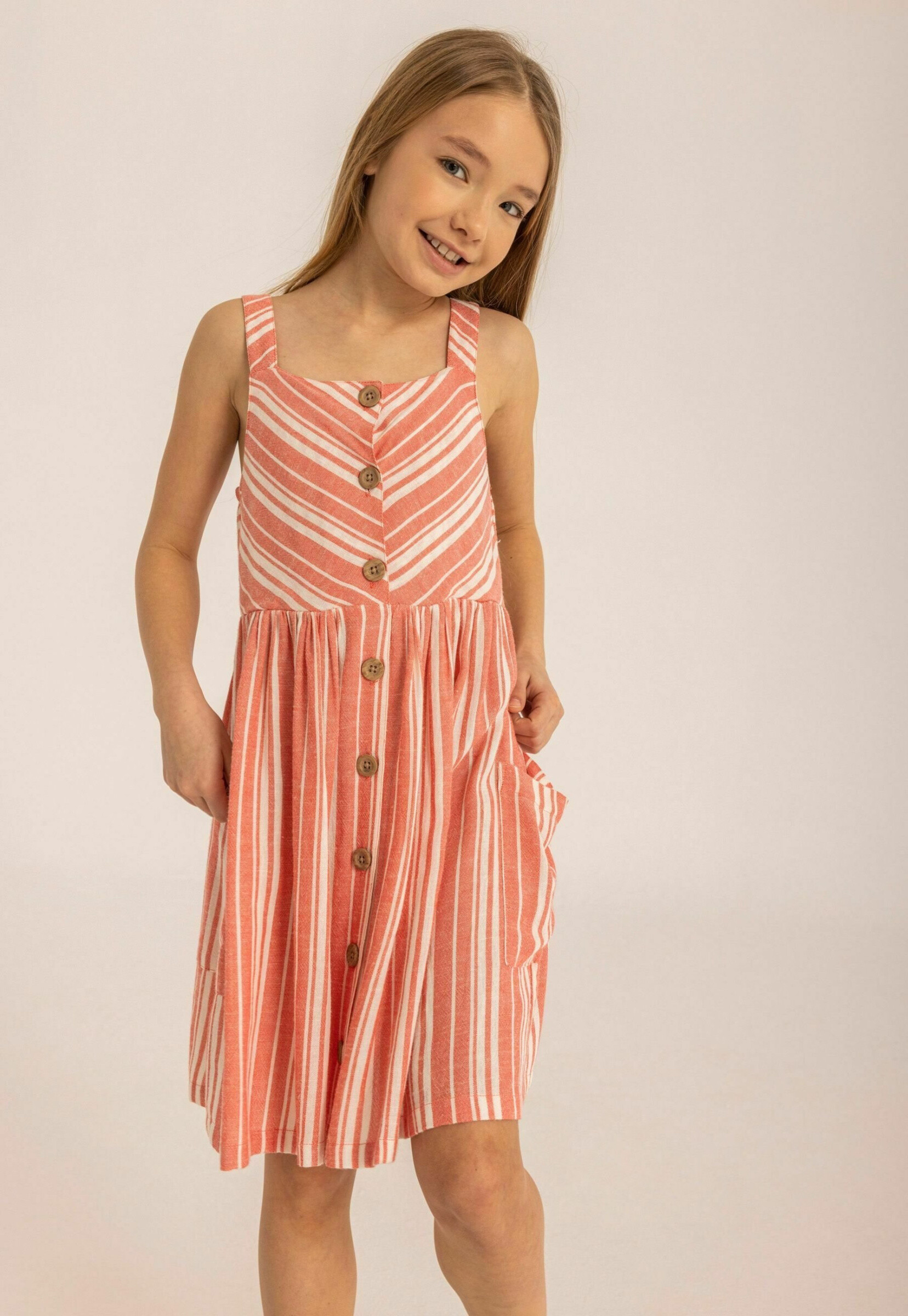 Grossiste Minoti - ROBE À RAYURES AVEC POCHES ET BOUTONNAGE (CITRUS 2) 3*8Y MINOTI