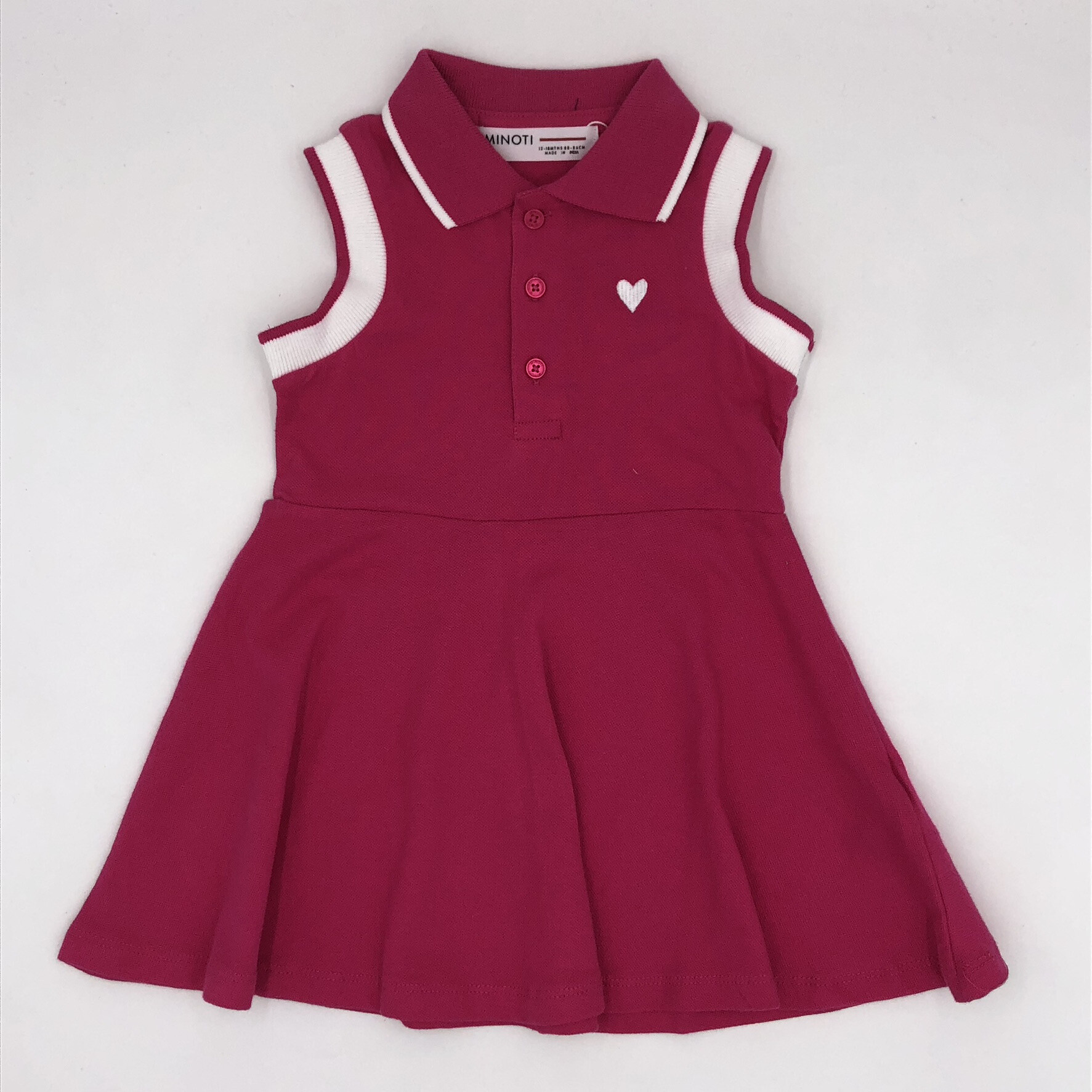 Wholesaler Minoti - GIRLS BT PINK BASIC PIQUE POLO VEST DRESS 10VPOLO 4 MINOTI