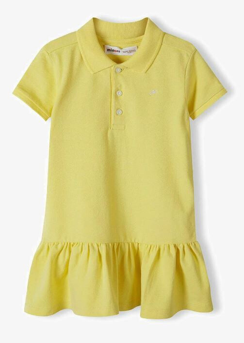 Wholesaler Minoti - GIRL YELLOW BASIC PIQUE POLO DRESS 10POLO 5 MINOTI
