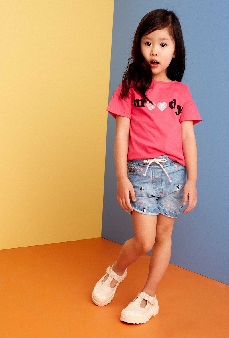 Grossista Minoti - Shorts in denim con cintura elastica e ricamo Minoti (Pop 5)