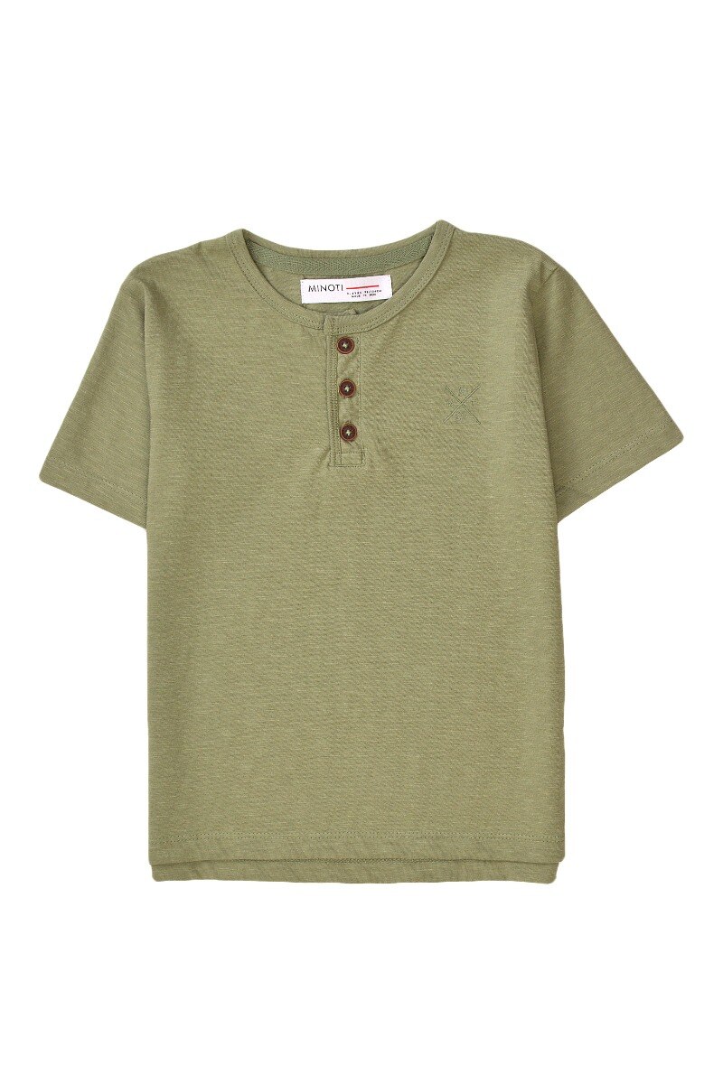Wholesaler Minoti - Boys khaki basic slub henley tee