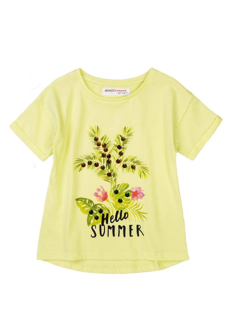Grossista Minoti - Maglietta Jersey con stampa acquerello e paillettes, cubana, 6 MINOTI F3/8 anni