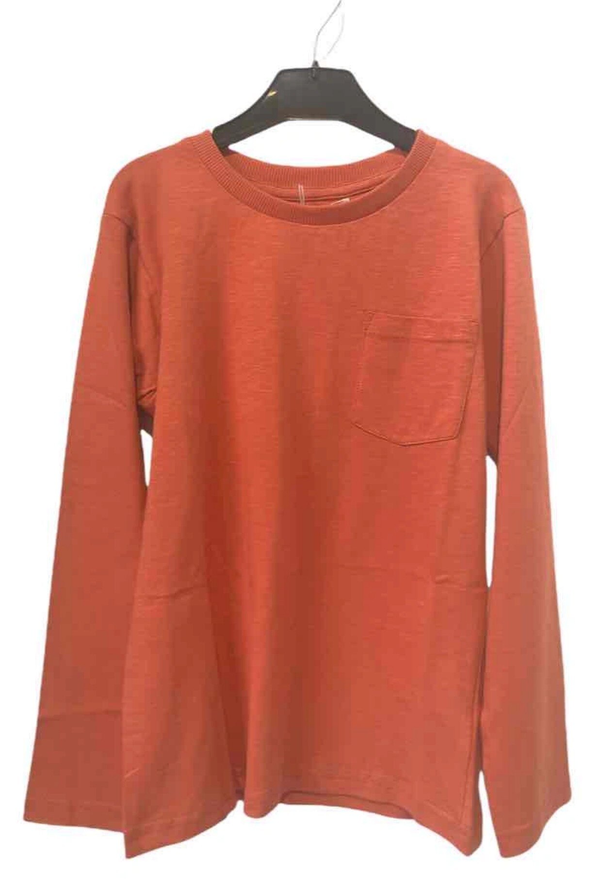 Wholesaler Minoti - RUST LONG SLEEVE BASIC T-SHIRT FOR BOYS (7BCREWT 5) 8*14Y MINOTI