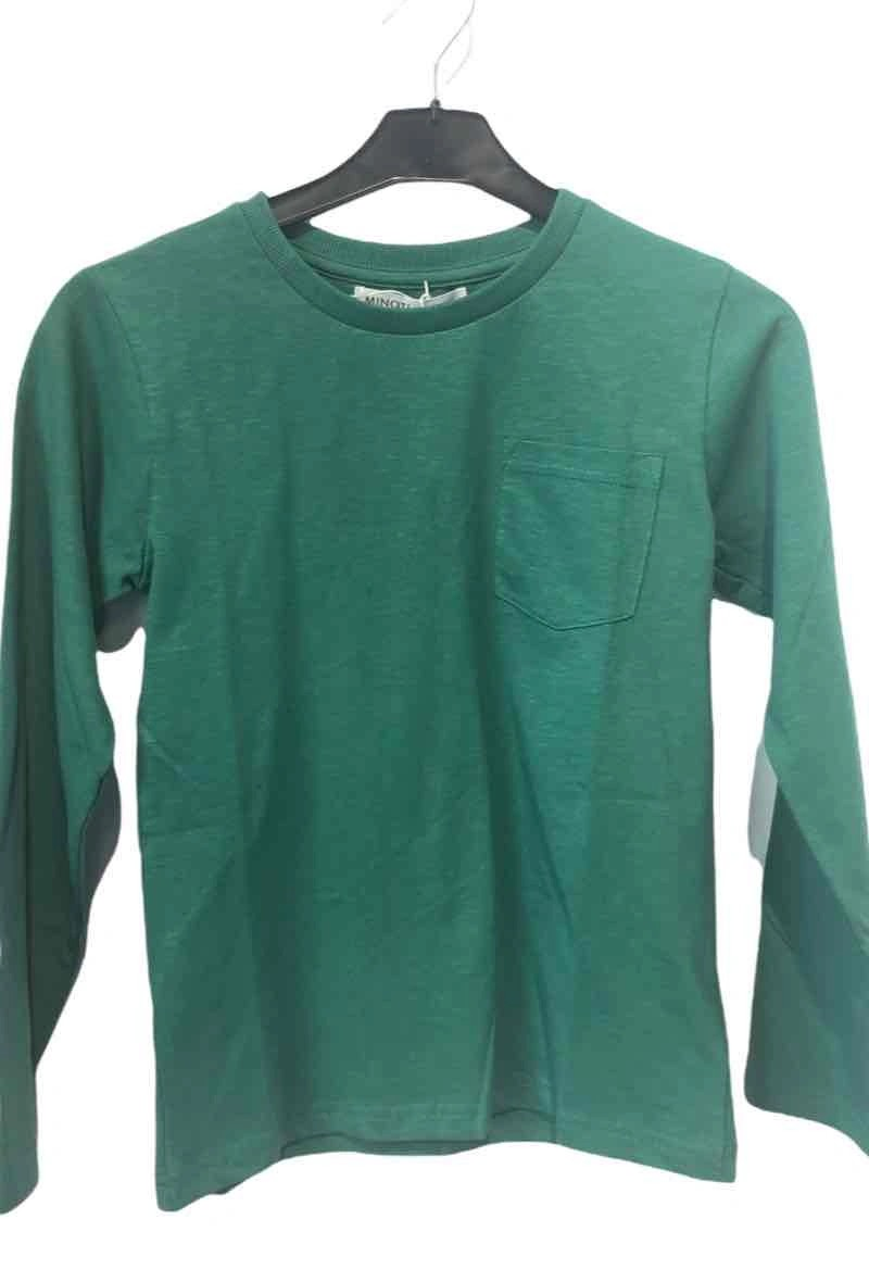 Grossiste Minoti - T-SHIRT BASIQUE VERT À MANCHES LONGUES POUR GARÇON (7BCREWT 3) 8*14Y MINOTI