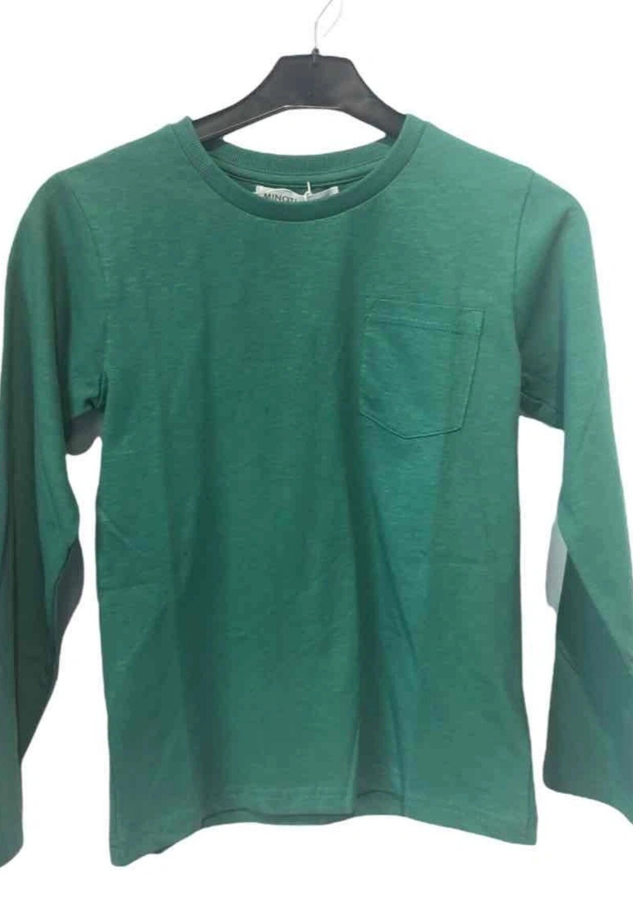 Mayorista Minoti - CAMISETA BÁSICA VERDE DE MANGA LARGA PARA NIÑO (7BCREWT 3) 8*14Y MINOTI