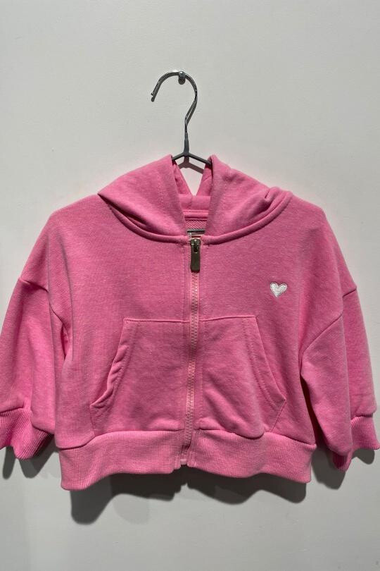 Wholesaler Minoti - GRILS NEON PINK BASIC EMB FLEECE ZIP THRU 10ZIPEMB 4 MINOTI
