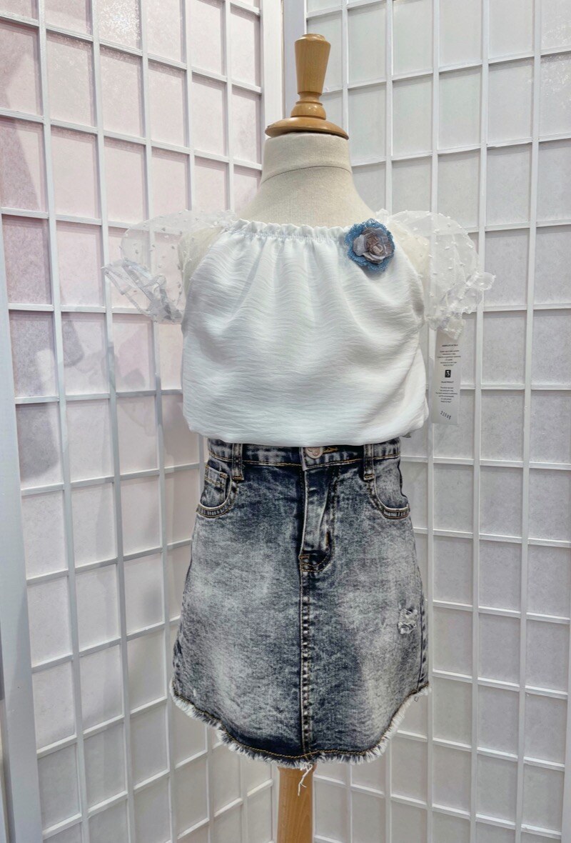 Grossista Mon Ami - GONNA DI JEANS GRIGIA