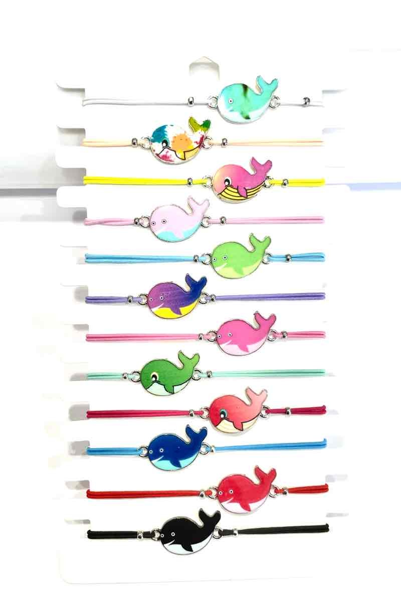 Grossiste MY ACCESSORIES PARIS - Bracelet baleine 12 Couleurs Assorties