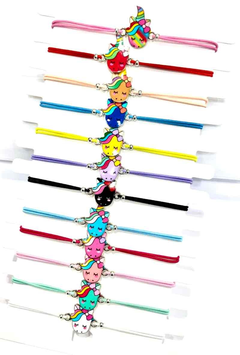 Mayorista MY ACCESSORIES PARIS - Bracelet unicorn 12 Mixed Colors