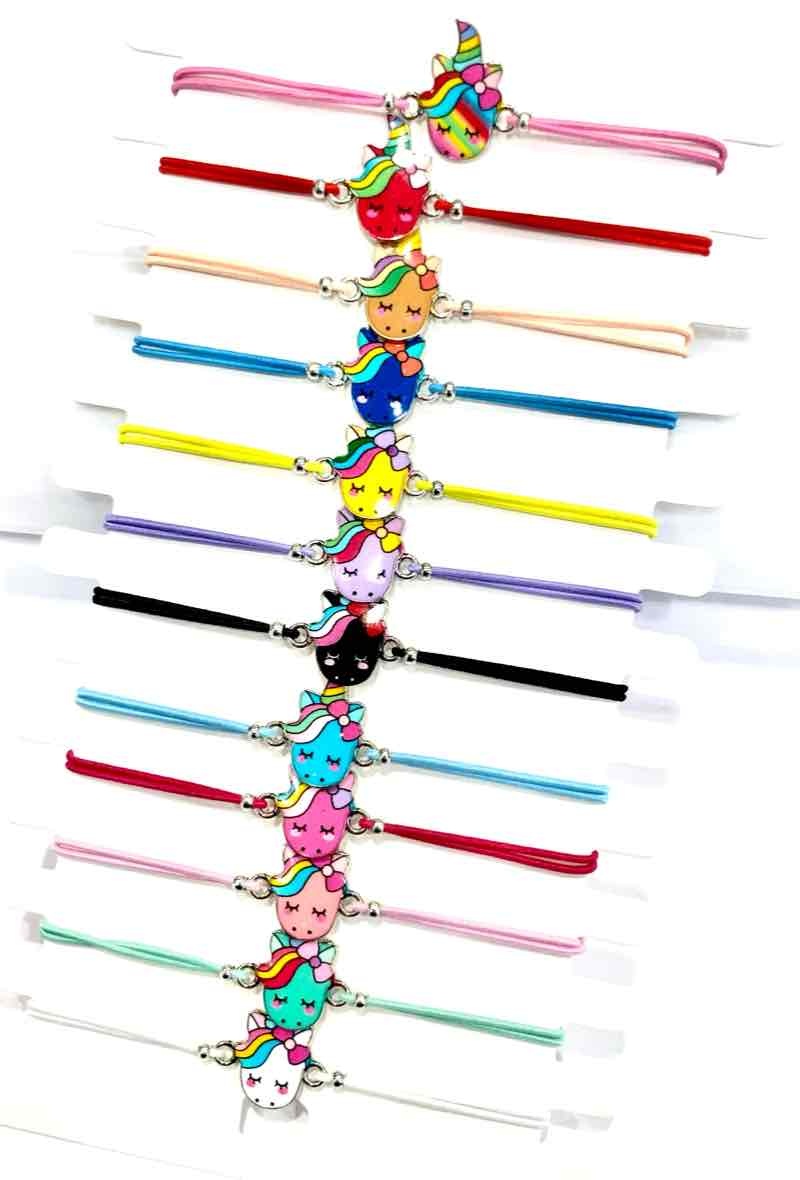 Mayorista MY ACCESSORIES PARIS - Pulsera unicornio 12 colores surtidos