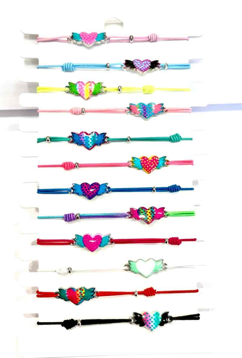 Grossiste MY ACCESSORIES PARIS - Bracelet coeur 12 Couleurs Assorties