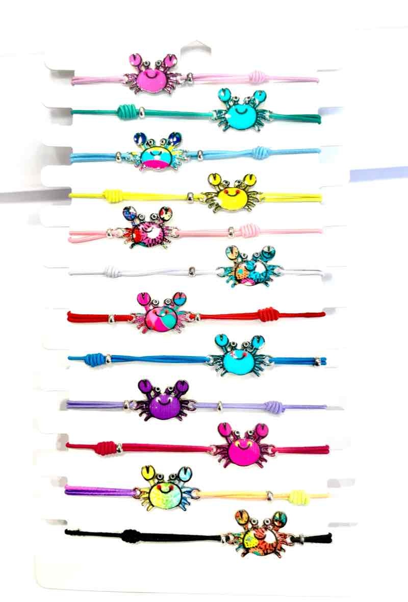 Grossiste MY ACCESSORIES PARIS - Bracelet crabe 12 Couleurs Assorties