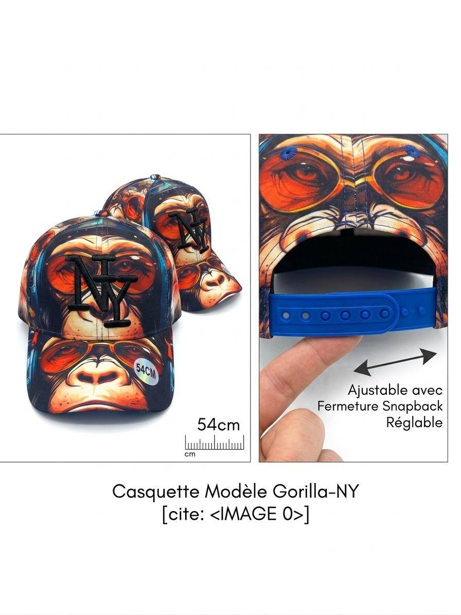 Grossiste NY - Casquette NY enfant singe à lunette