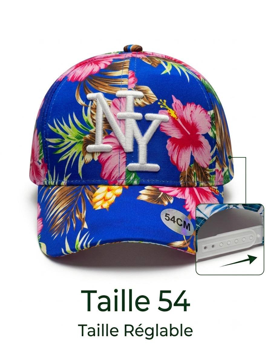 Grossiste NY - Casquette NY enfant fleur hawai bleu océan
