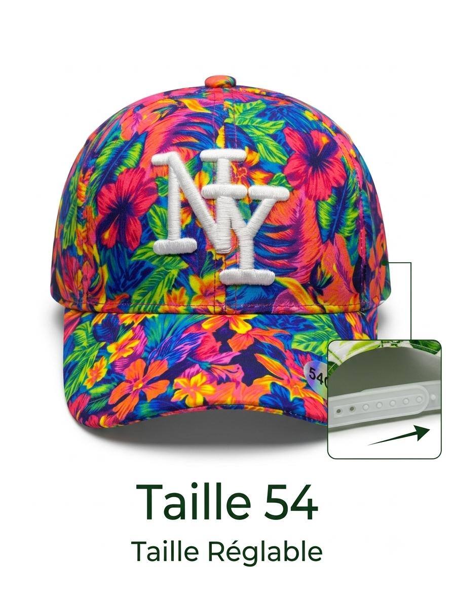 Grossiste NY - Casquette NY enfant fleur multicolore