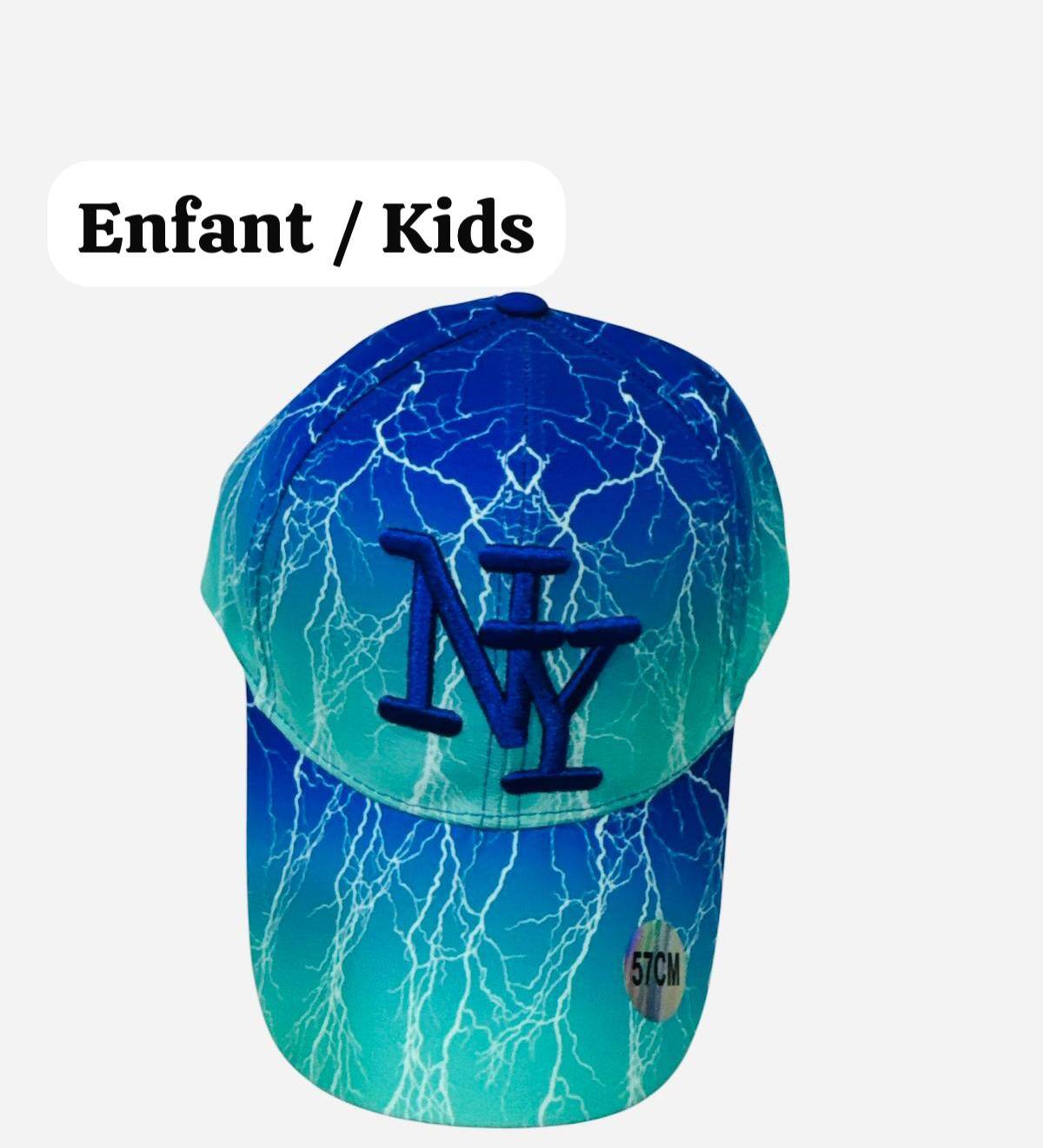 Grossiste NY - Casquette enfant NY éléctricité bleu canard