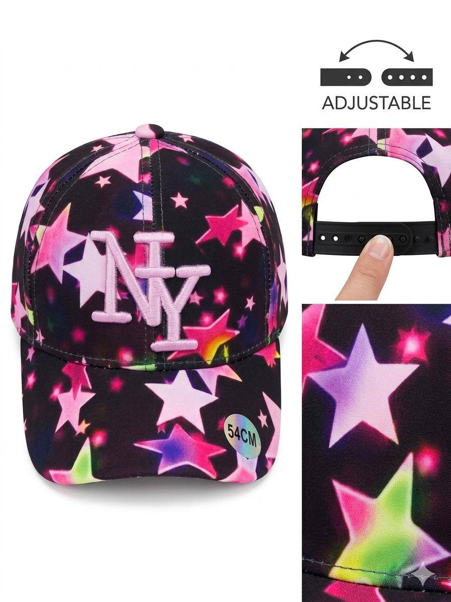 Grossiste NY - Casquette NY enfant étoile noir et rose