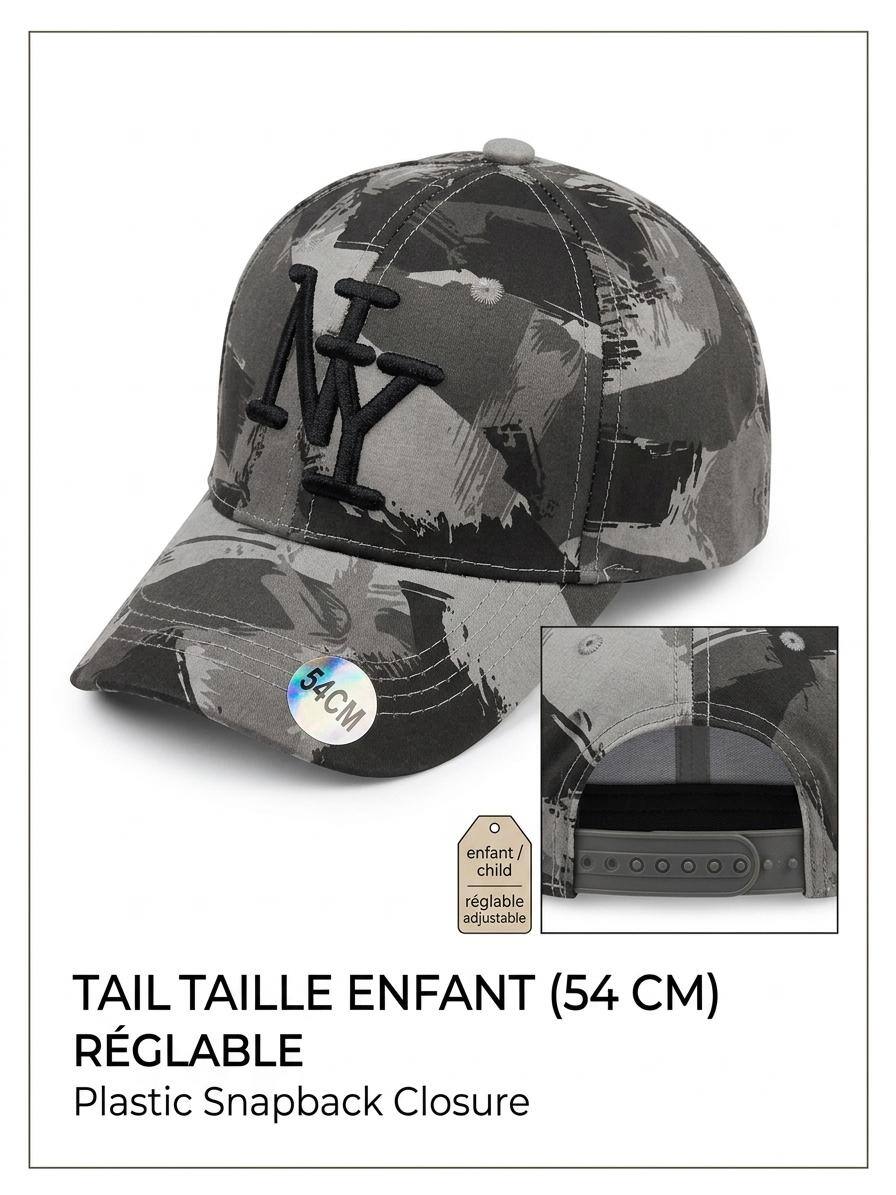 Grossiste NY - Casquette NY enfant chasseur gris