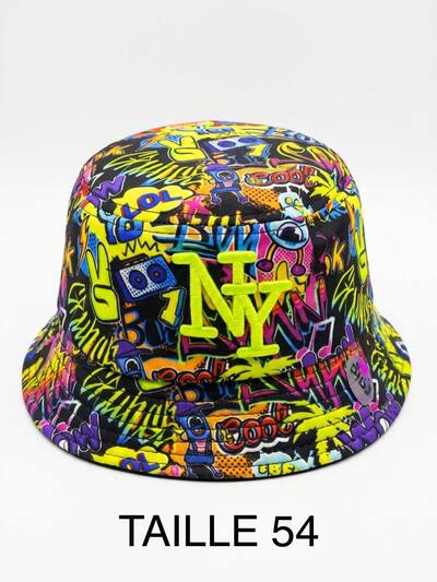 Wholesaler NY - kids' NY bucket hat with neon logo Wholesaler NY - kids' NY bucket hat with neon logo