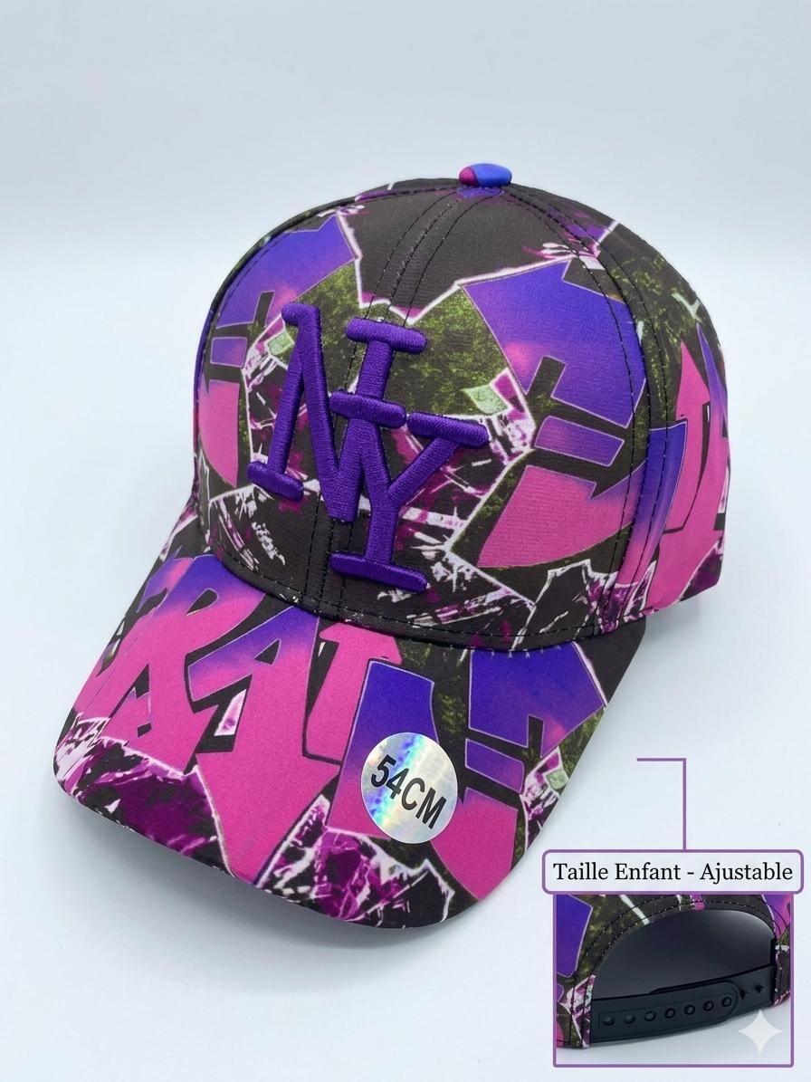 Wholesaler NY - kids' NY graffiti purple cap